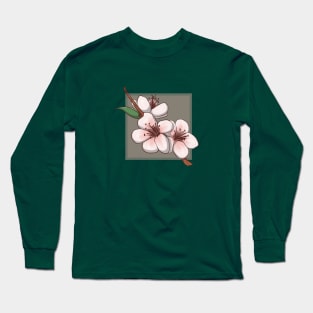 Apricot Tree Flower – Floral Design Long Sleeve T-Shirt